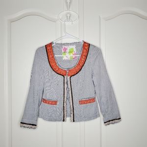 Vintage Free People Beaded Striped Jacket